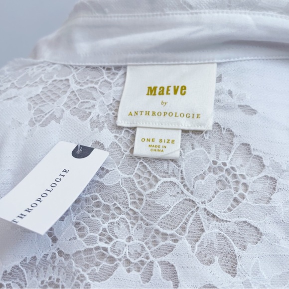 Anthropologie Cropped White Lace Open Front Shrug Romantic Top OS NWT - Picture 15 of 16